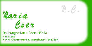 maria cser business card